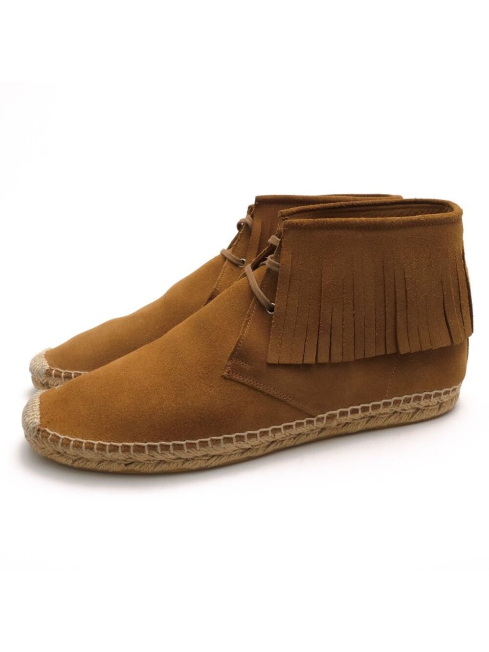 Saint Laurent Chukka Boots Shoes Suede Leather Brown Espadrilles